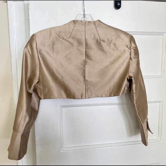 Jovani Cropped Jacket Beige - Picture 3 of 5